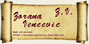 Zorana Venčević vizit kartica